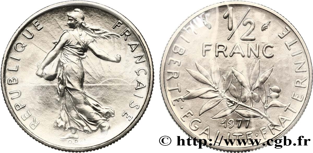 1/2 franc Semeuse 1977 Pessac F.198/16 MS 