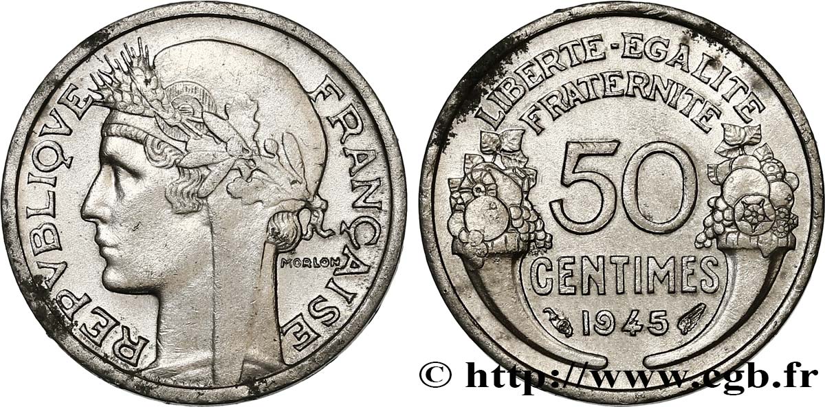 50 centimes Morlon, légère 1945  F.194/5 SPL 