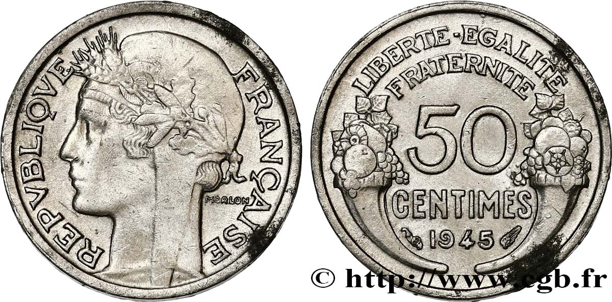 50 centimes Morlon, légère 1945  F.194/5 MBC+ 