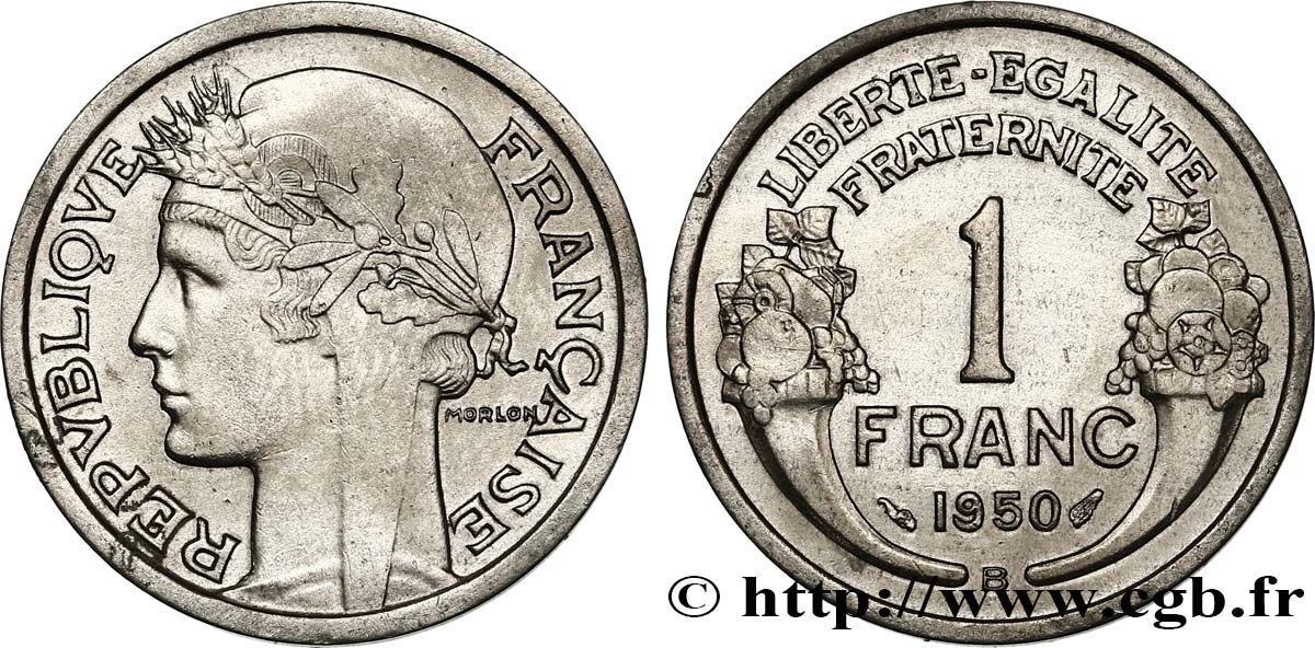 1 franc Morlon, légère 1950 Beaumont-Le-Roger F.221/18 AU50 