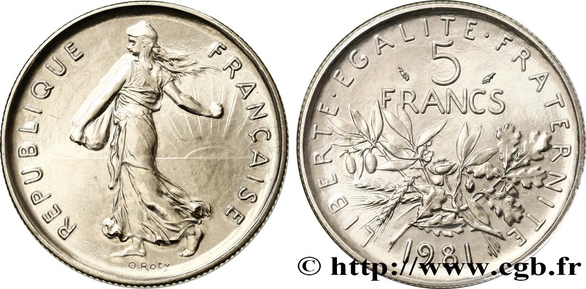 5 francs Semeuse, nickel 1981 Pessac F.341/13 FDC 