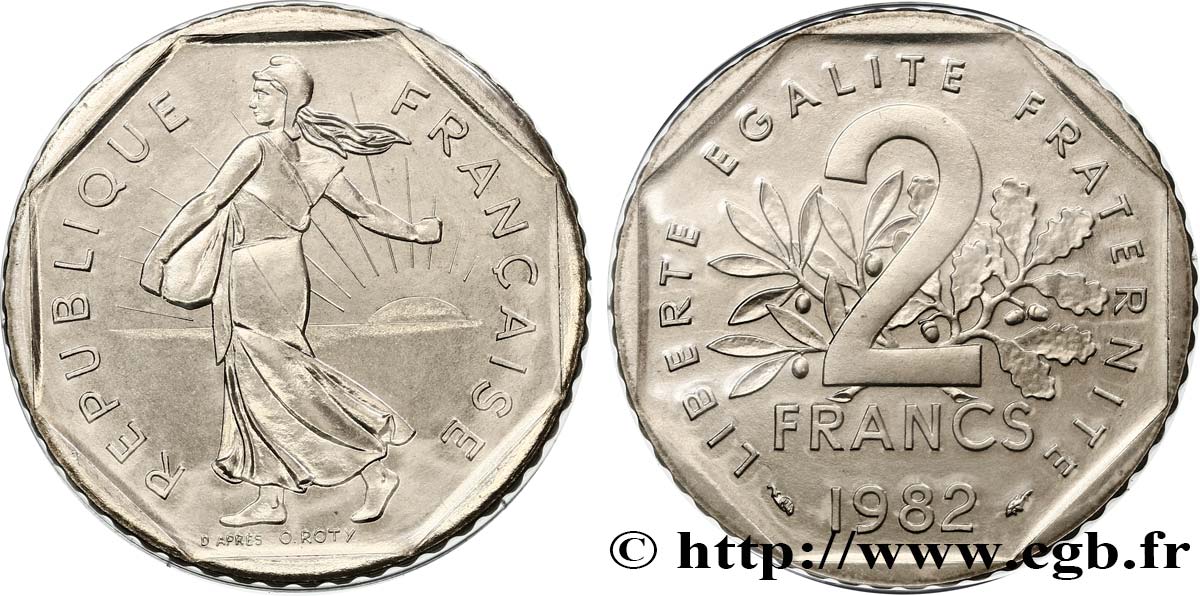 2 francs Semeuse, nickel 1982 Pessac F.272/6 MS 