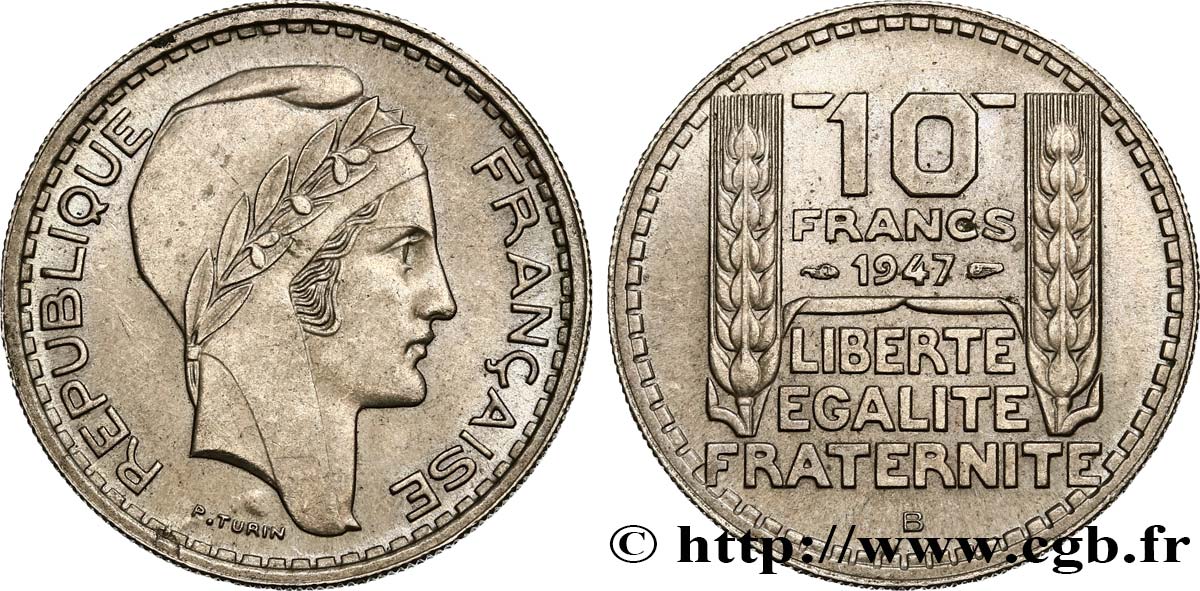 10 francs Turin, petite tête 1947 Beaumont-Le-Roger F.362/2 MBC52 