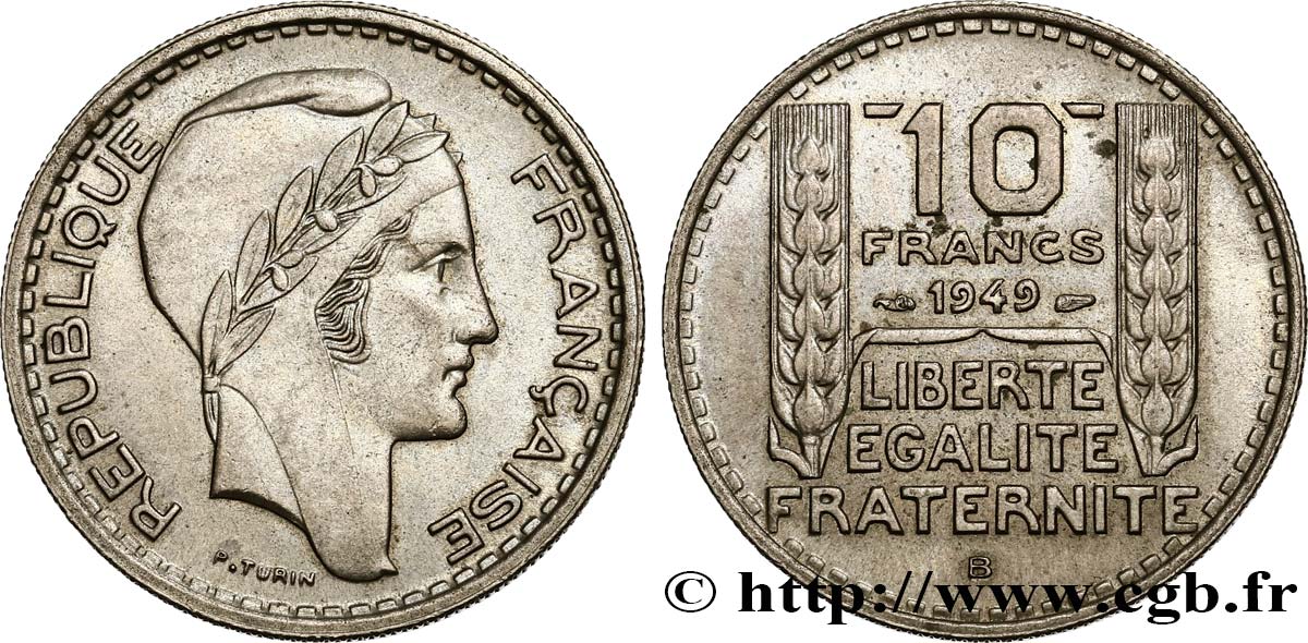 10 francs Turin, petite tête 1949 Beaumont-Le-Roger F.362/7 TTB52 