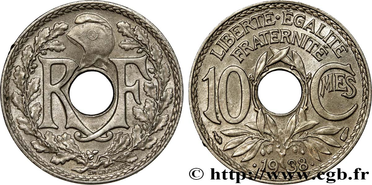 10 centimes Lindauer, maillechort 1938  F.139/2 MS60 