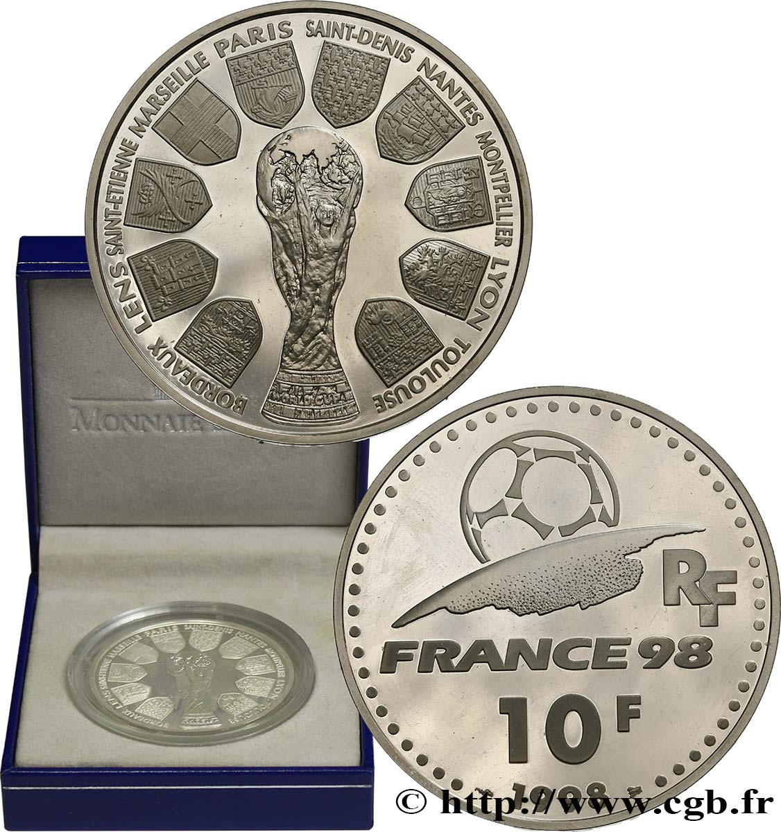 Belle Épreuve 10 francs - La Coupe 1998  F5.1313 1 FDC 