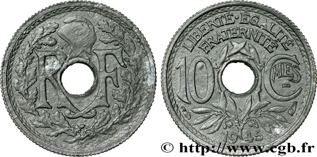 10 centimes Lindauer, petit module 1945  F.143/2 MBC50 