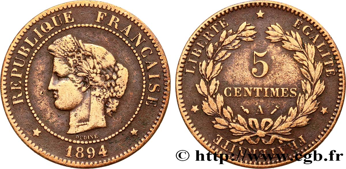5 centimes Cérès 1894 Paris F.118/36 TB20 