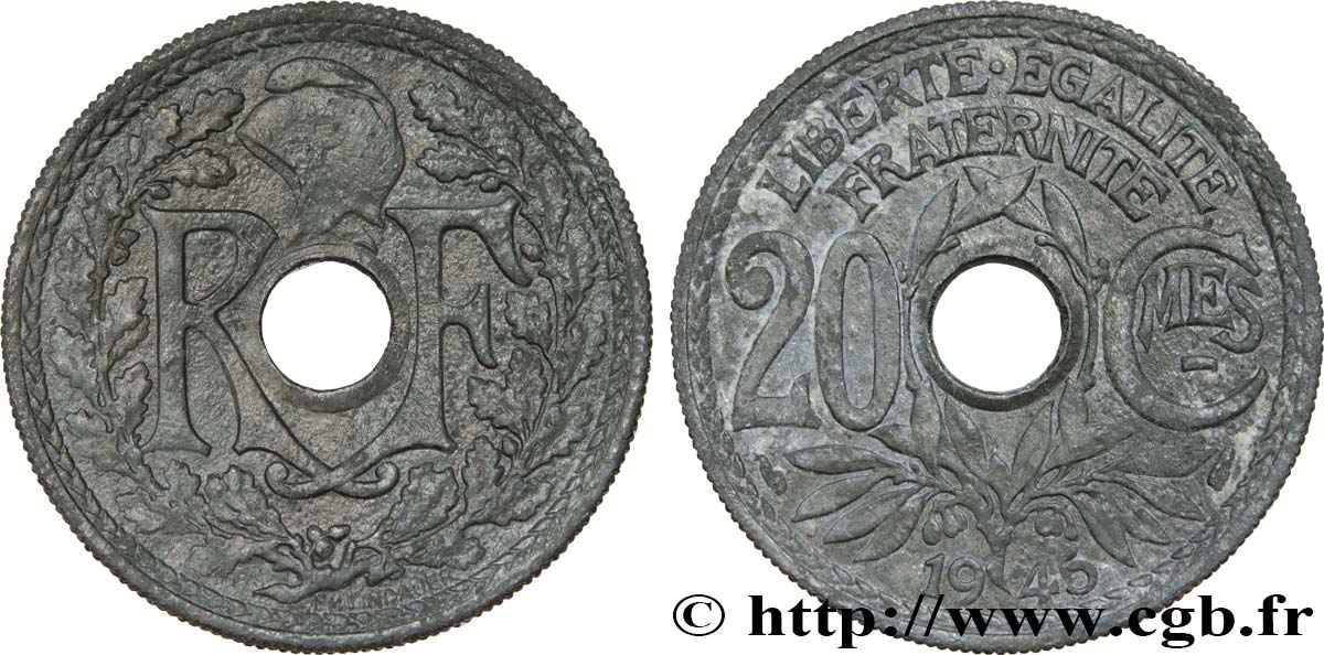 20 centimes Lindauer 1945  F.155/2 BC35 