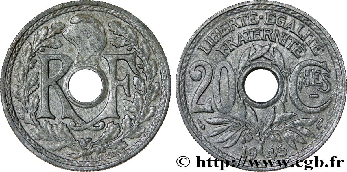 20 centimes Lindauer 1945  F.155/2 TTB45 