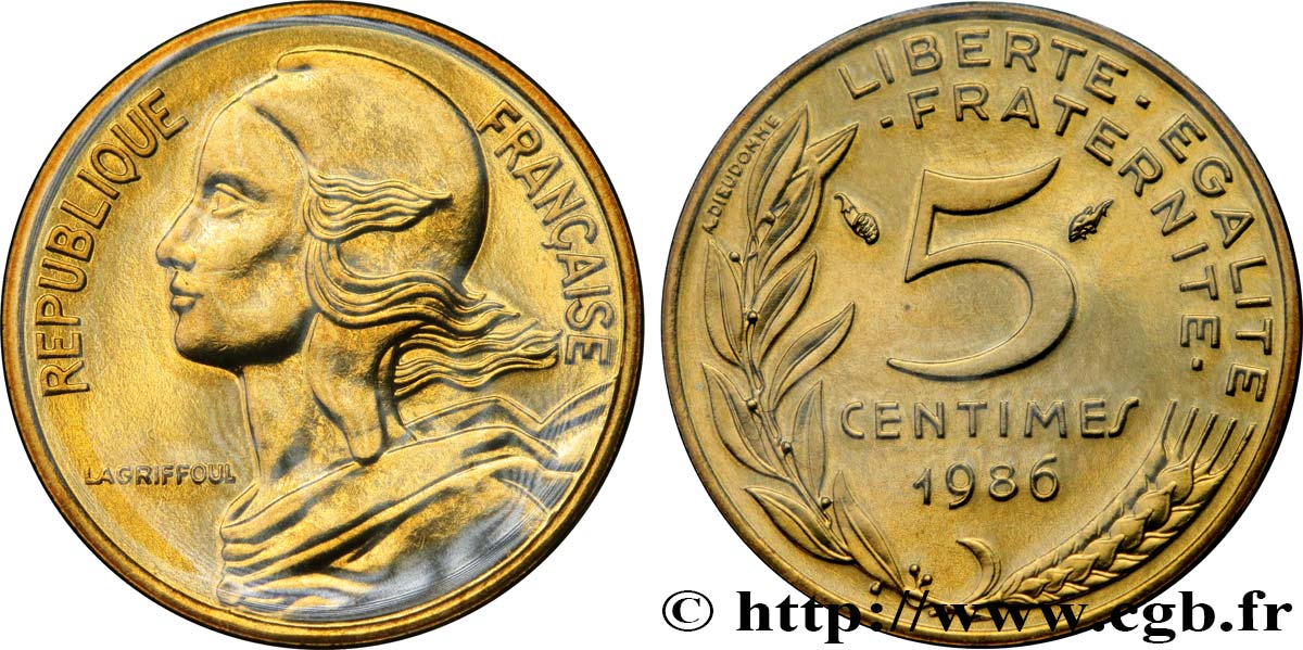 5 centimes Marianne 1986 Pessac F.125/22 MS 