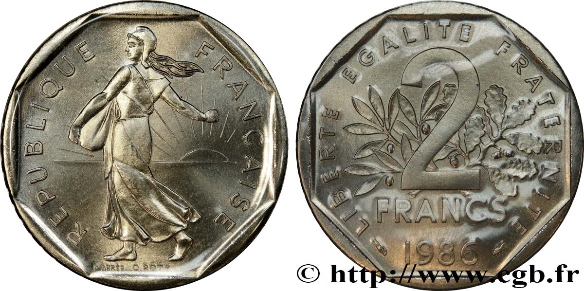 2 francs Semeuse, nickel 1986 Pessac F.272/10 FDC 