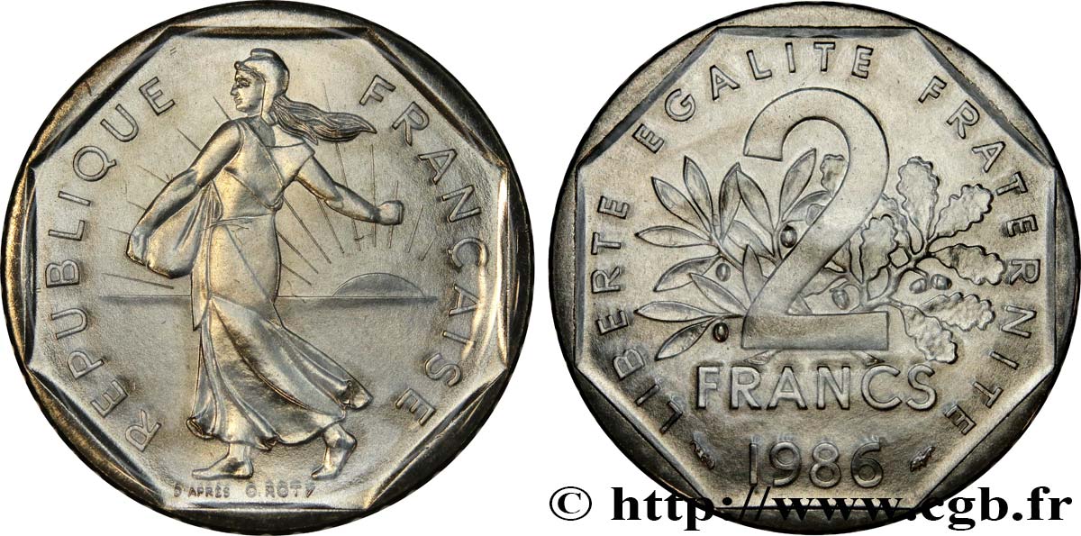 2 francs Semeuse, nickel 1986 Pessac F.272/10 MS 