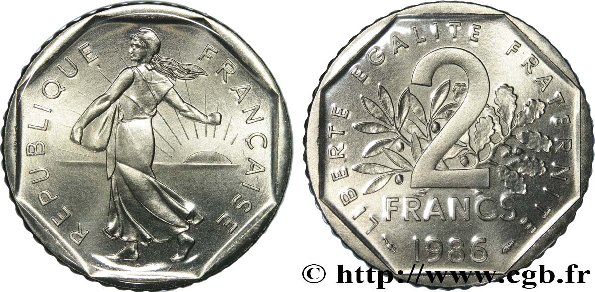 2 francs Semeuse, nickel 1986 Pessac F.272/10 MS 