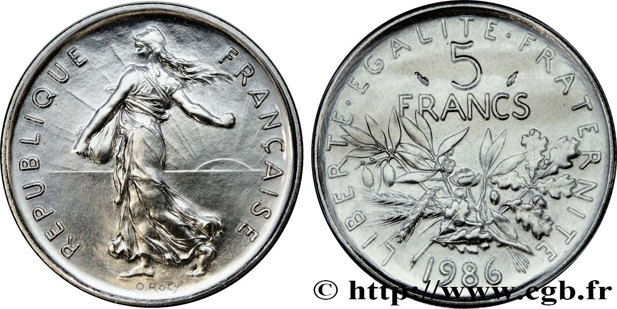 5 francs Semeuse, nickel 1986 Pessac F.341/18 ST 