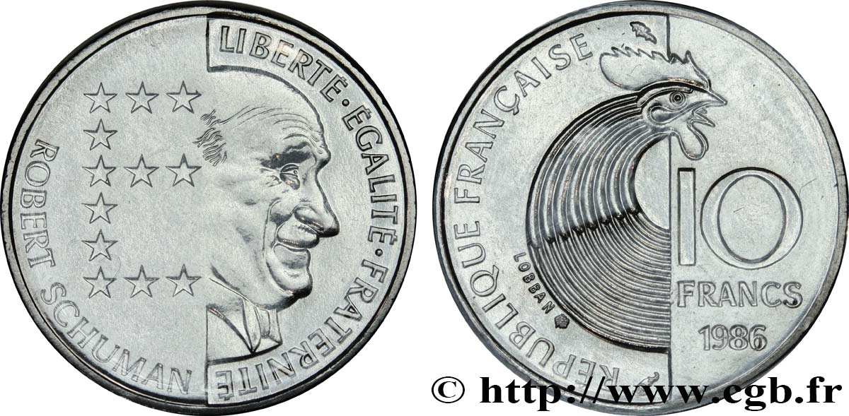 10 francs Robert Schuman 1986 Pessac F.374/2 FDC 