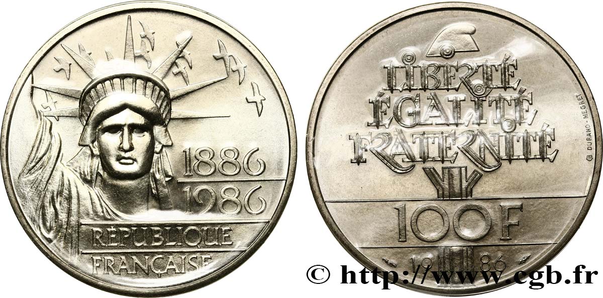 100 francs Liberté (Statue de la) 1986  F.454/2 FDC 