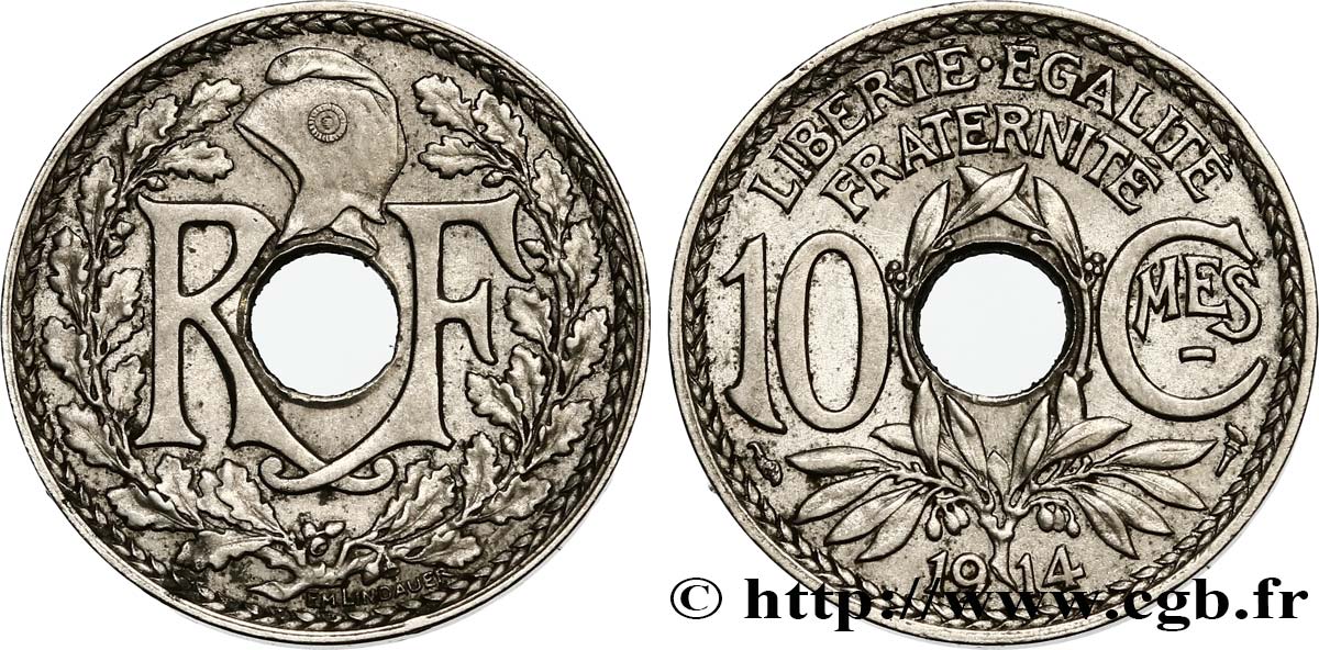 10 centimes Lindauer, Cmes souligné 1914 Paris F.137/2 fVZ 