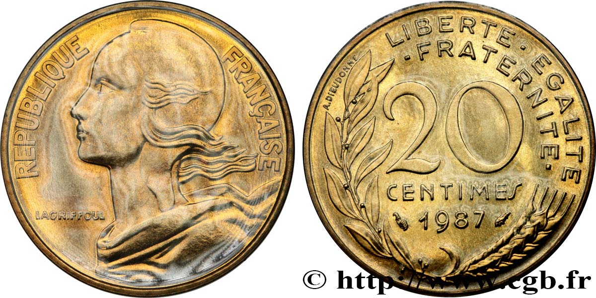 20 centimes Marianne 1987 Pessac F.156/27 MS 