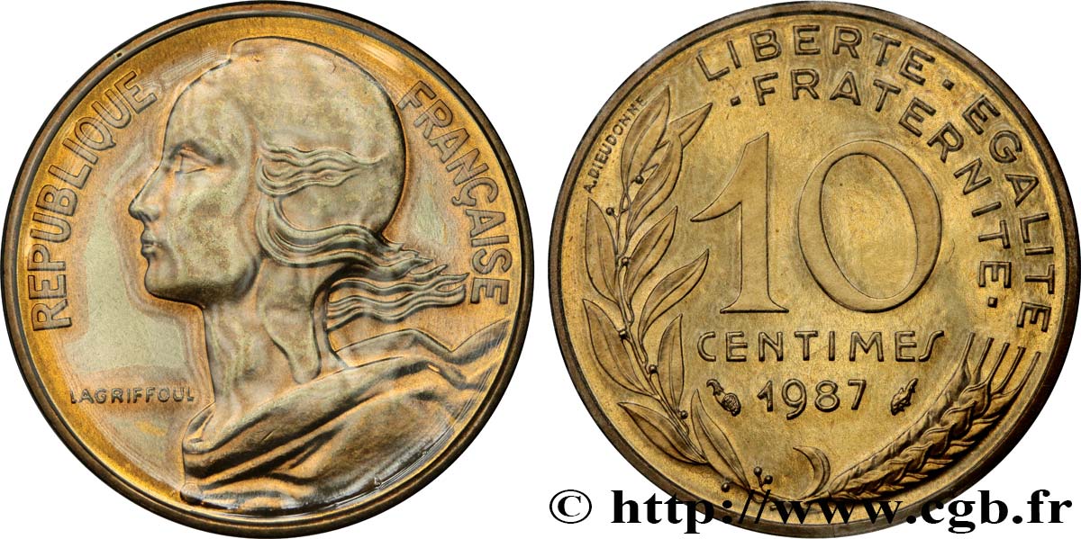 10 centimes Marianne 1987 Pessac F.144/27 MS 
