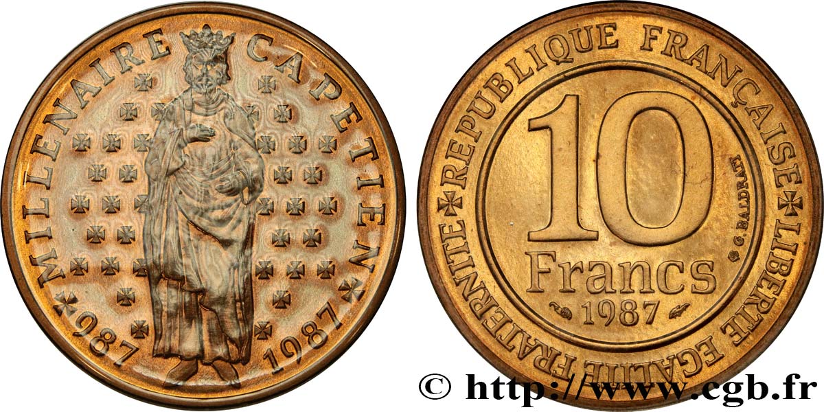 10 francs Millénaire Capétien 1987  F.371/2 ST 