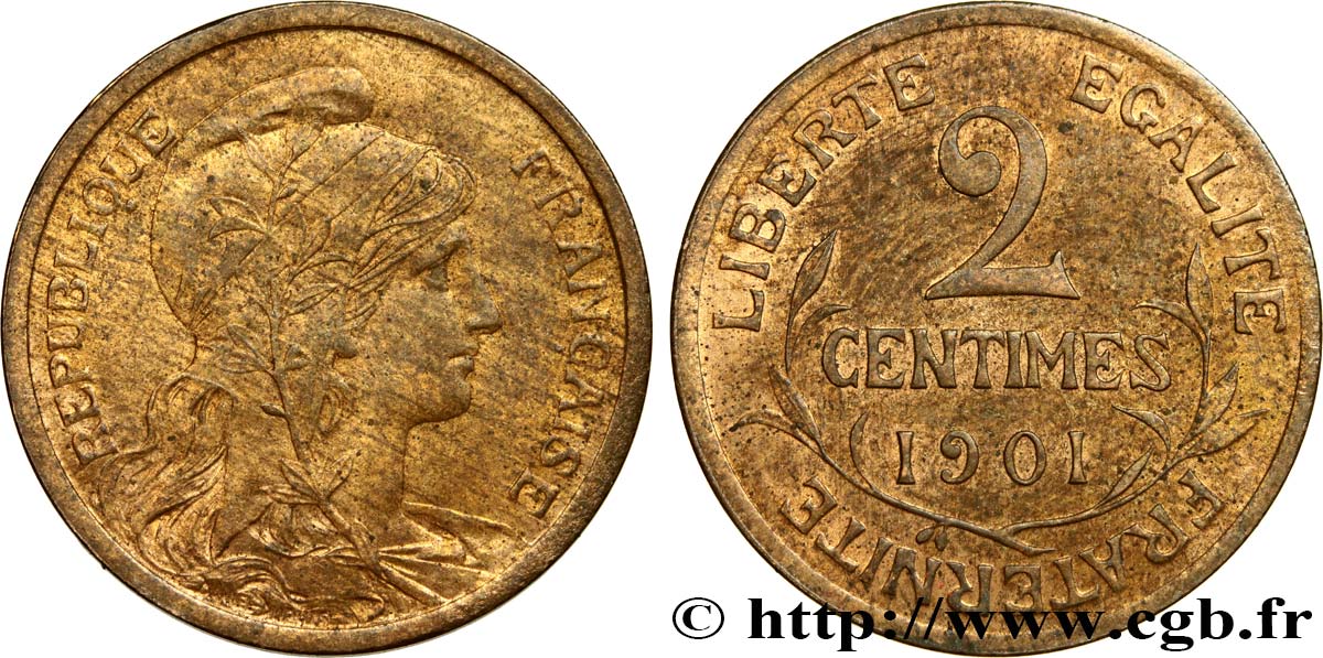 2 centimes Daniel-Dupuis 1901 Paris F.110/6 VZ55 