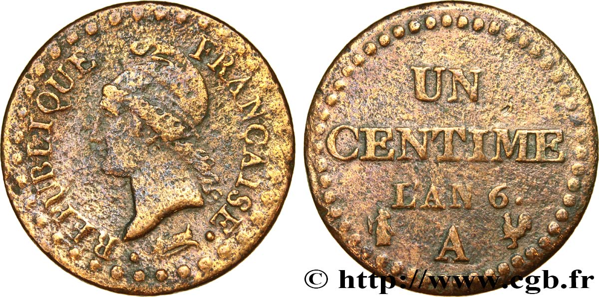 Un centime Dupré 1798 Paris F.100/12 TB 