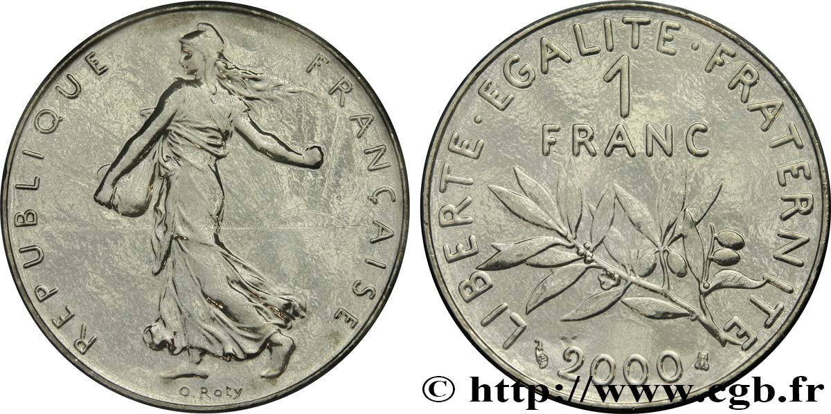 1 franc Semeuse, nickel, BU (Brillant Universel) 2000 Pessac F.226/48 MS 