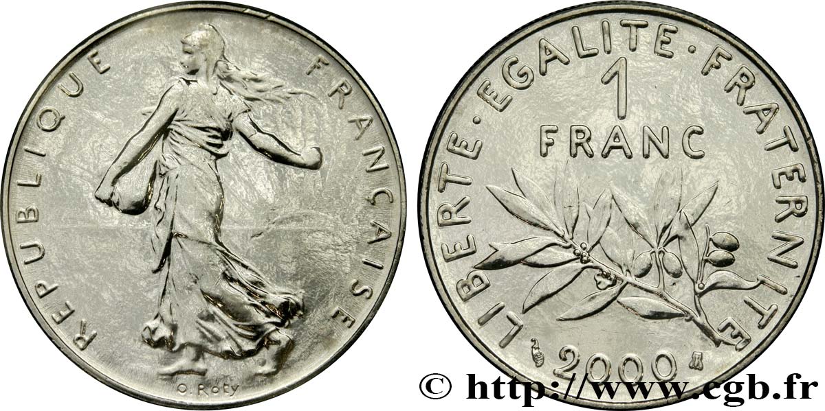 1 franc Semeuse, nickel, BU (Brillant Universel) 2000 Pessac F.226/48 MS 