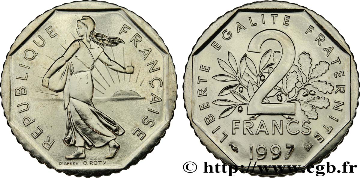 2 francs Semeuse, nickel, BU (Brillant Universel) 1997 Pessac F.272/25 ST 