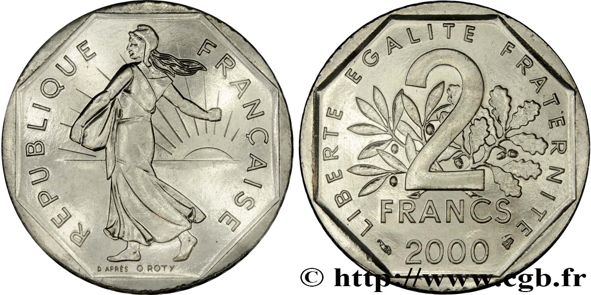 2 francs Semeuse, nickel 2000 Pessac F.272/28 FDC 