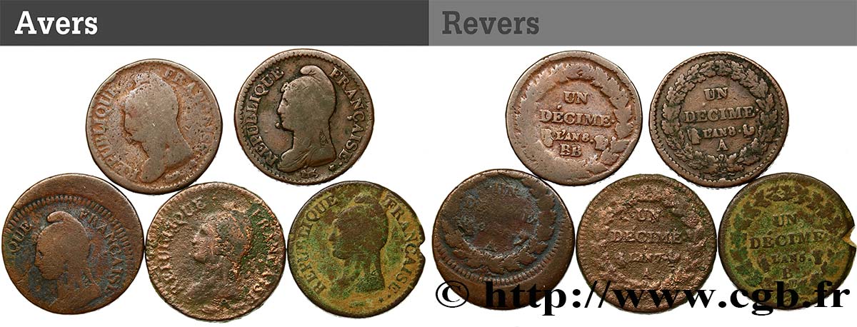 Lot de 5 pièces Dupré n.d. - F.129/1 RC/BC+ 