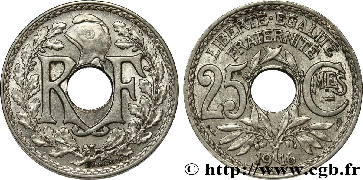 Essai de 25 centimes Lindauer souligné 1914 Paris F.170/1 v28_1813 Modernes