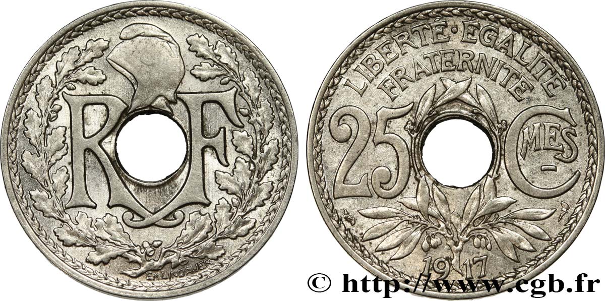 25 centimes Lindauer, Cmes souligné 1917  F.170/5 TTB52 