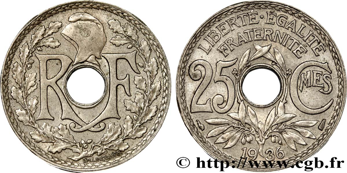 25 centimes Lindauer 1936  F.171/19 BB52 