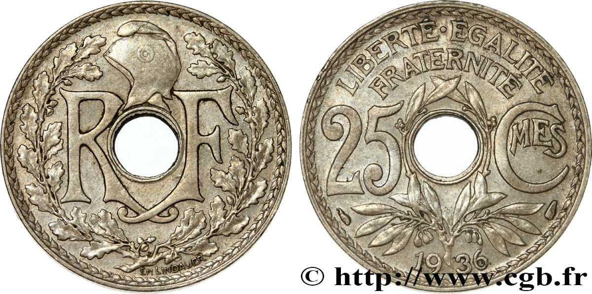 25 centimes Lindauer 1936  F.171/19 XF45 