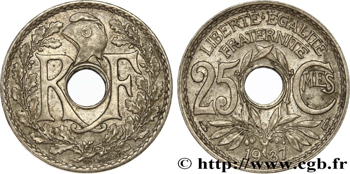 25 centimes Lindauer 1937  F.171/20 XF45 