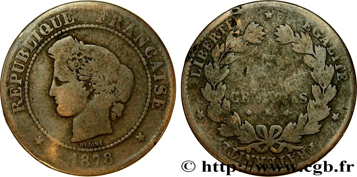 5 centimes Cérès 1878 Bordeaux F.118/18 G 