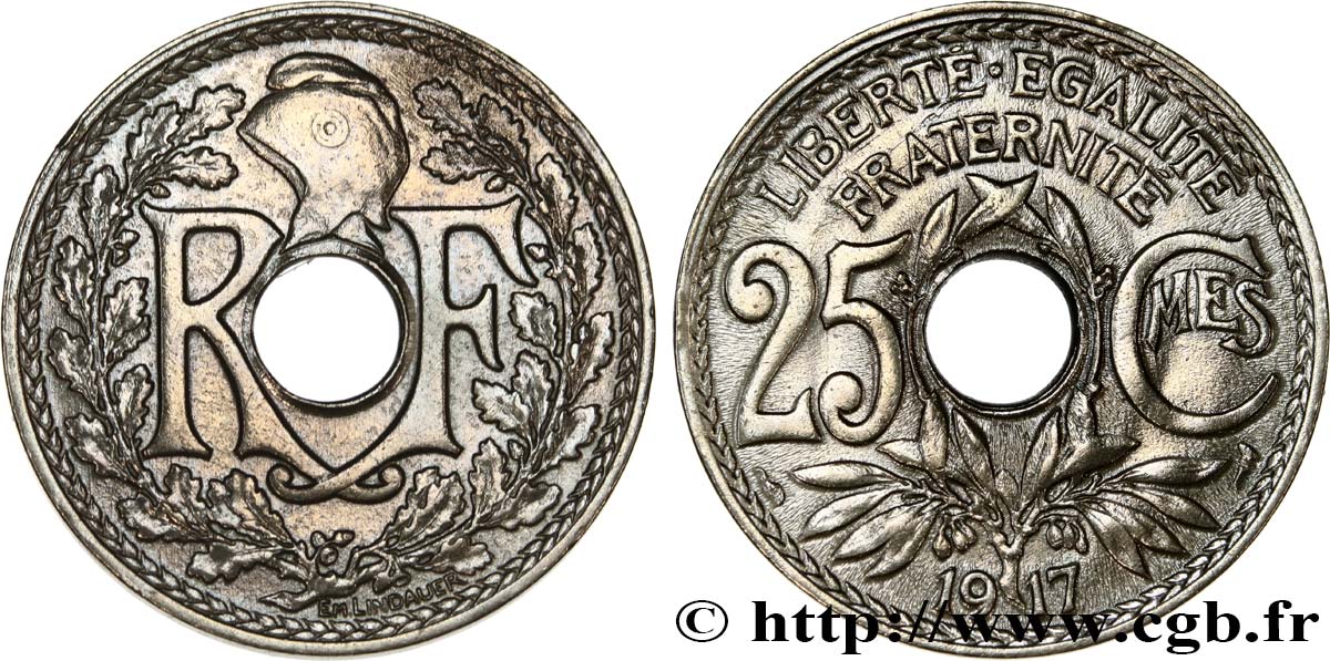 25 centimes Lindauer 1917  F.171/1 AU 