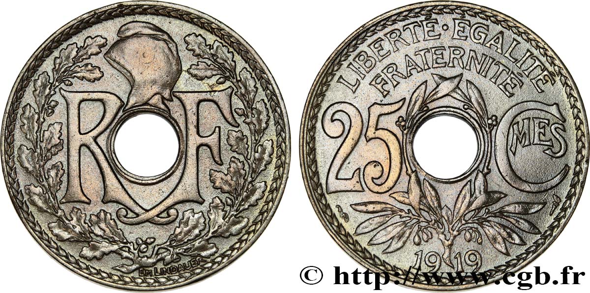25 centimes Lindauer 1919  F.171/3 XF 