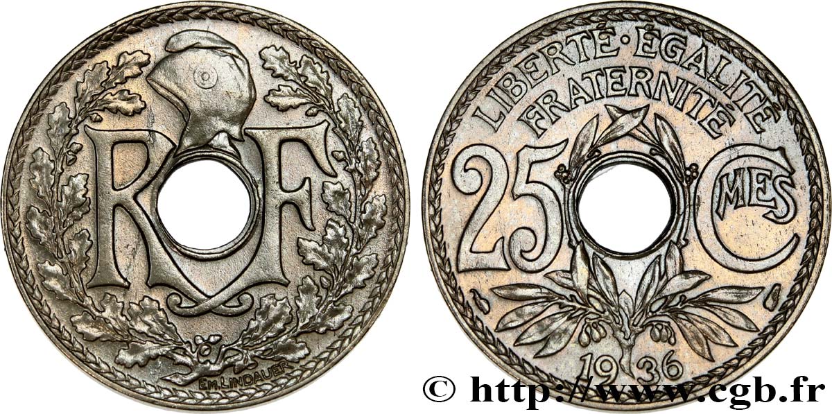 25 centimes Lindauer 1936  F.171/19 q.SPL 