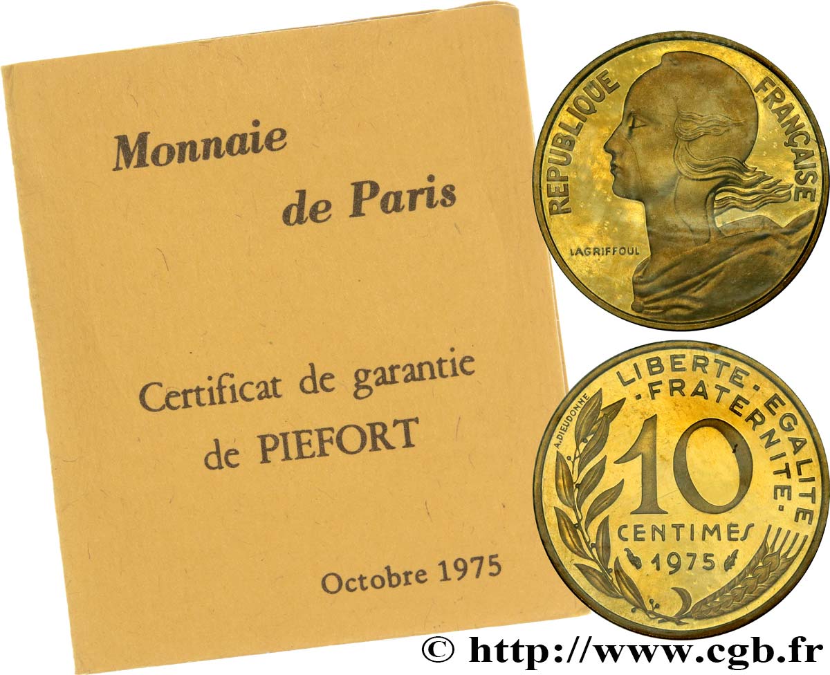 Piéfort Br-Al de 10 centimes Marianne 1975 Pessac F.144/15P MS 