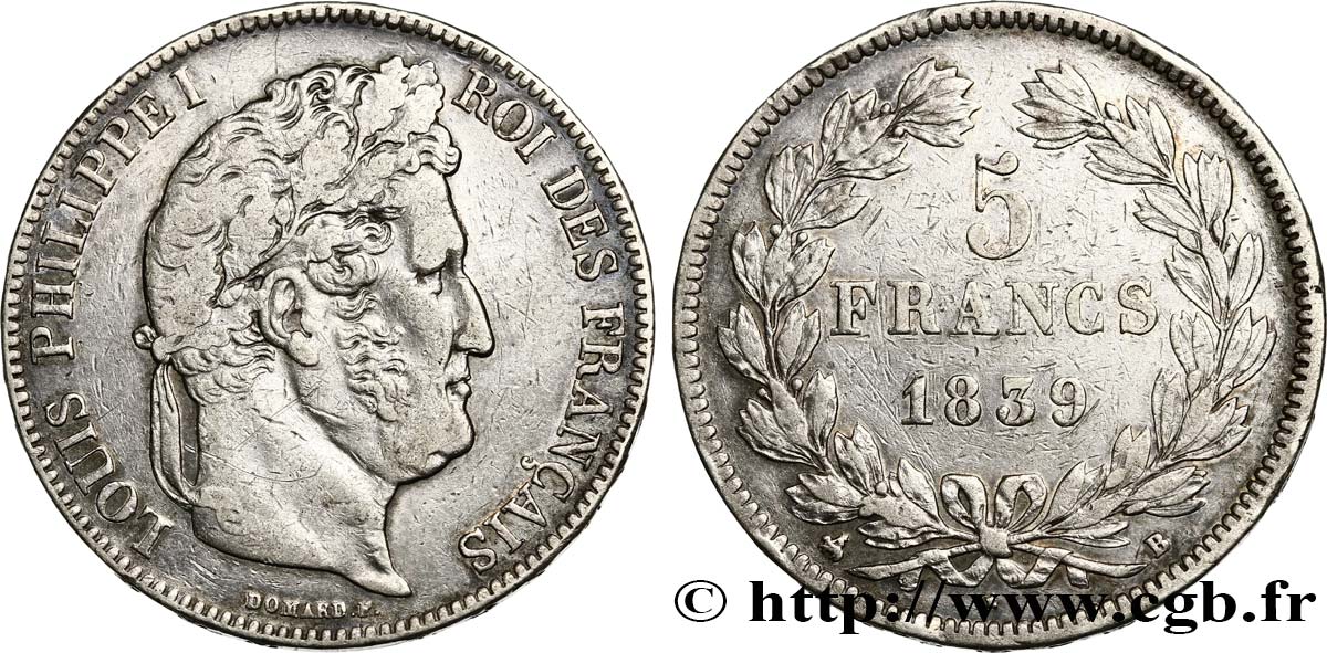 5 francs IIe type Domard 1839 Rouen F.324/76 TB38 