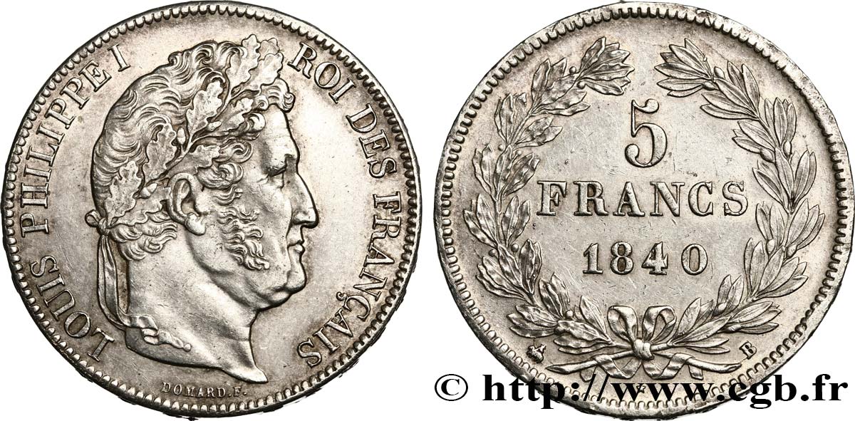 5 francs IIe type Domard 1840 Rouen F.324/84 MBC48 