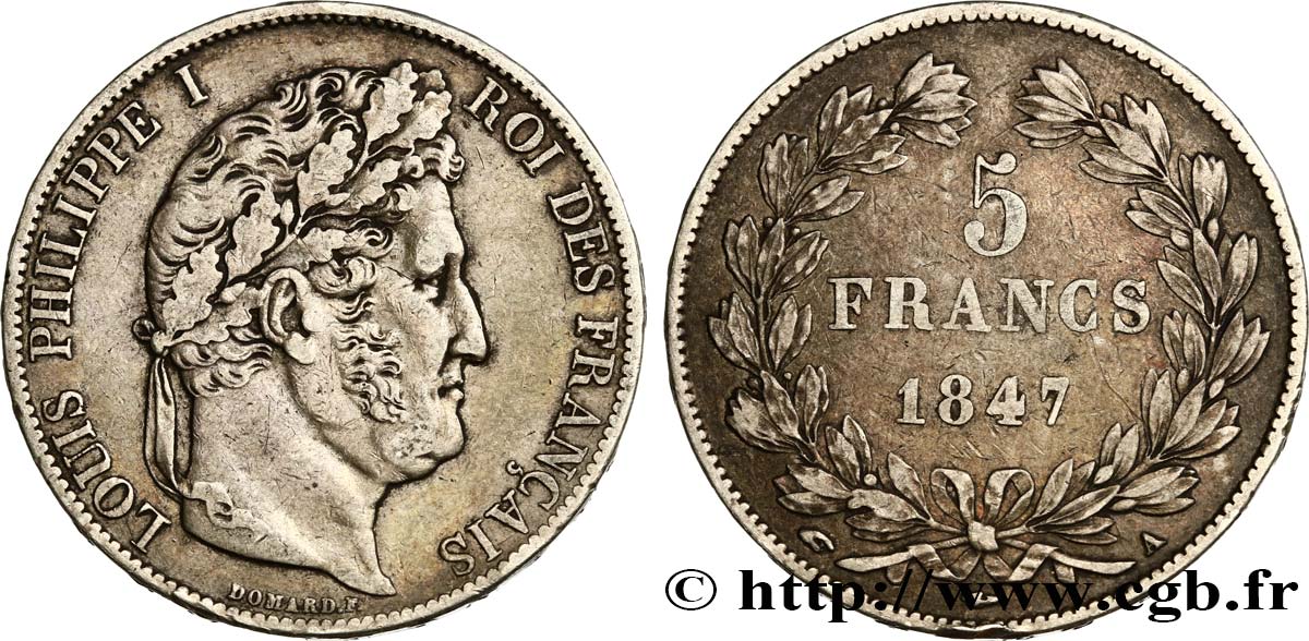 5 francs IIIe type Domard 1847 Paris F.325/14 BC35 