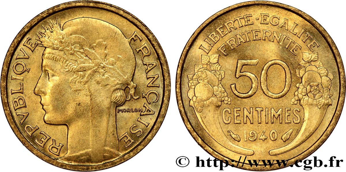 50 centimes Morlon 1940  F.192/17 AU58 