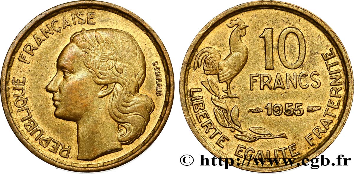 10 francs Guiraud 1955  F.363/12 AU55 