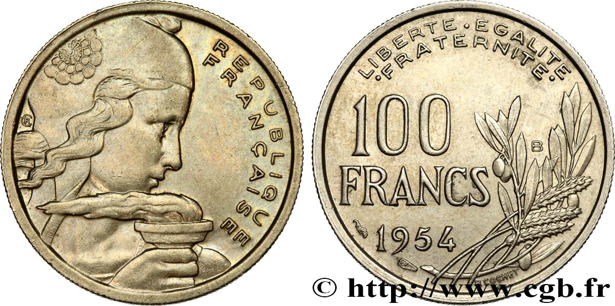 100 francs Cochet 1954 Beaumont-le-Roger F.450/3 TTB52 