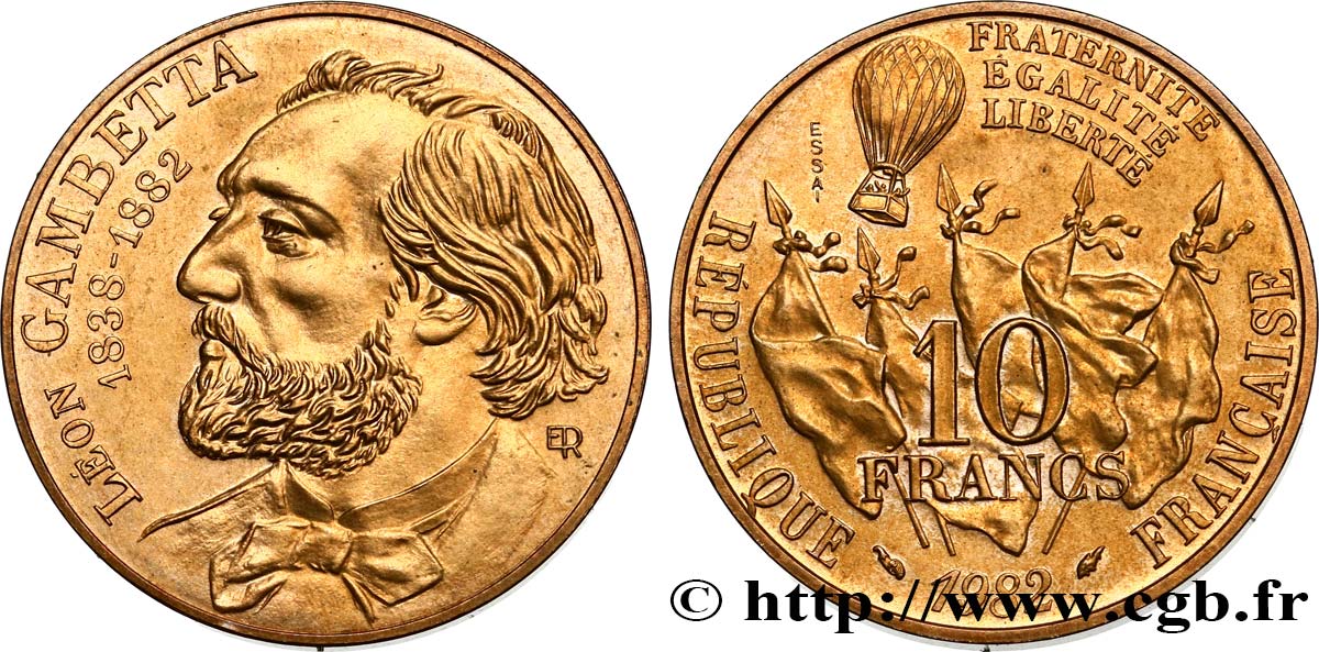 Essai de 10 francs Gambetta 1982 Pessac F.366/1 EBC62 