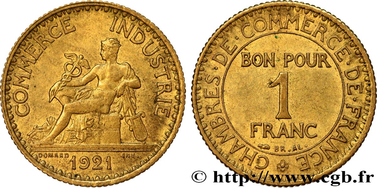 1 franc Chambres de Commerce 1921 Paris F.218/3 AU52 
